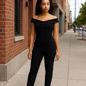 Theory Black Jumpsuit Off the Shoulder Women’s Size 00